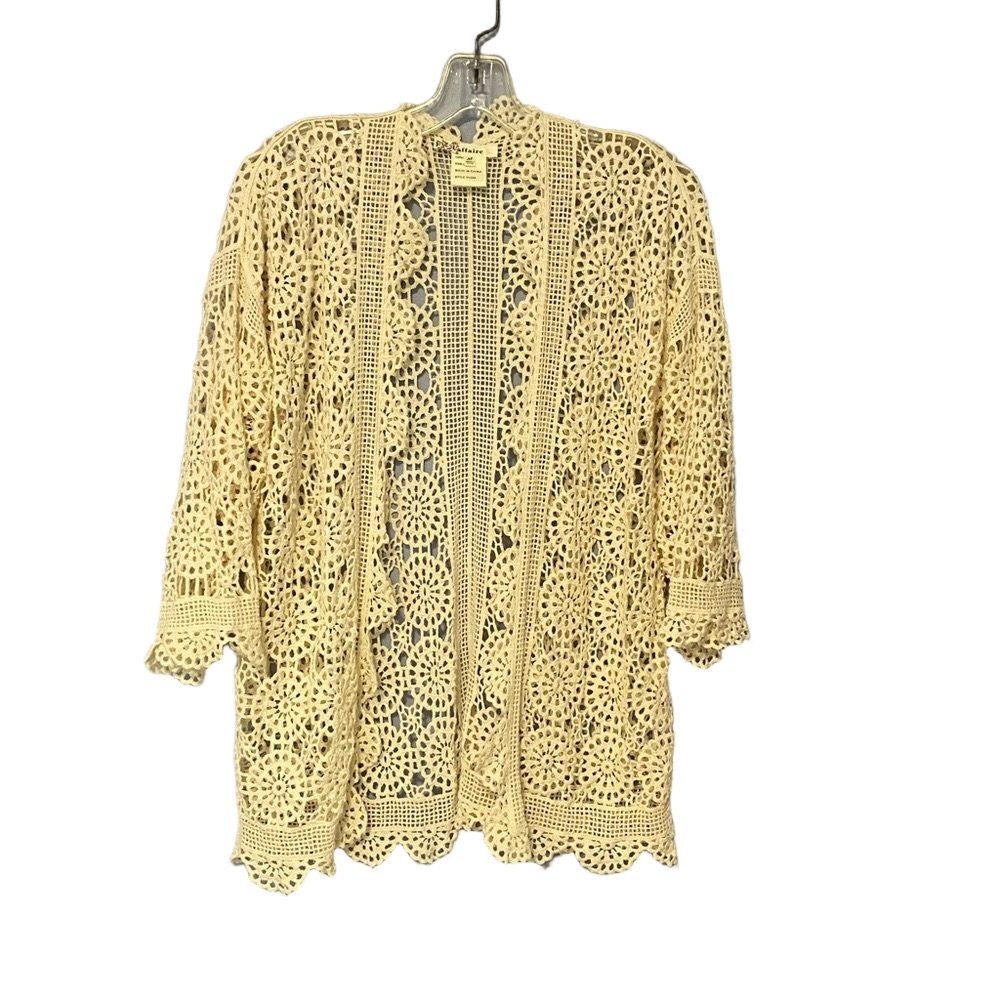 Laffaire Elegant Cream Lace Cardigan – Women’s Size M